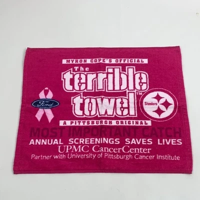 Pittsburgh Steelers NFL футбол ужасный полотенце розовый белый официальный новый - Изображение 1 из 4