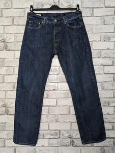 Levi's 501 Big E Premium Mens Straight Leg Dark Blue Denim Jeans Size W34 X L32 - Picture 1 of 19