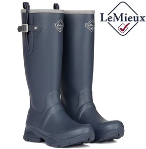 LeMieux Womens Stride Wellington Neoprene Boots Waterproof Navy Muck Wellies Sz - Picture 1 of 7