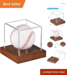 Baseball Vitrine Holzsockel Acryl Box Aufbewahrung Präsentation Erinnerung Sa... - Bild 1 von 9