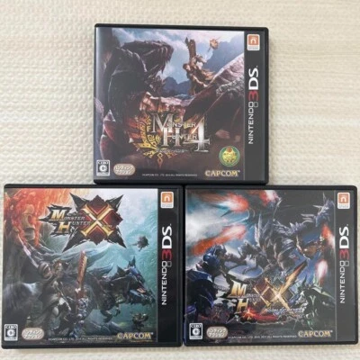 Monster Hunter 4 & X Cross & XX Double CROSS 3Games set Nintendo 3DS Japanese - Image 1 of 4