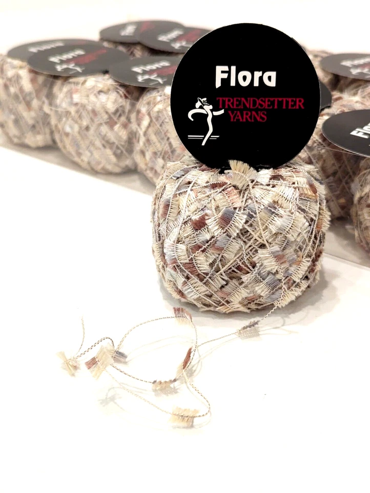 10 Lacey Balls Factory Packed FLORA Lace TrendSetter Yarns ITALY Earth Multi - Image 1 of 4