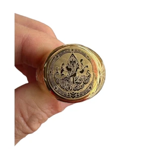 Anillo Ganesh tamaño us.8 Elefante Dios Ganesha Om Deidad Hindú Ganpati Amuleto Tailandés - Imagen 1 de 4