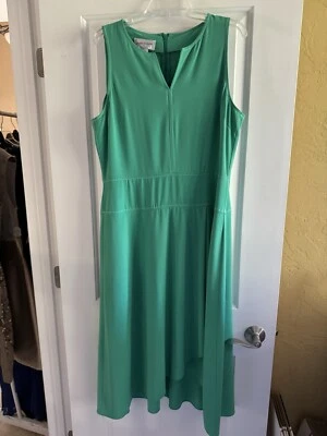 Vestido Donna Morgan para mujer talla 16 verde sin mangas dividido cuello en V alto bajo Foto 1 de 4