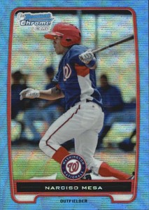 2012 Bowman Chrome Prospects Blue Wave Refractors #BCP179 Narciso Mesa