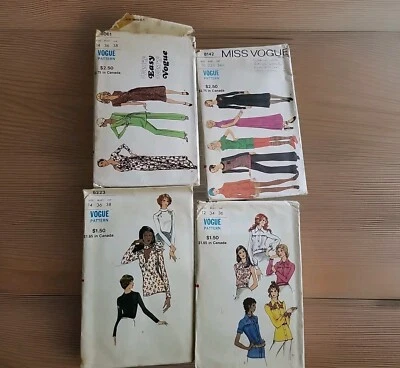 Lot Vogue Sewing Paper Patterns Original Retired Mixed Sizes Uncut 1970s HTF NOS - Image 1 of 4