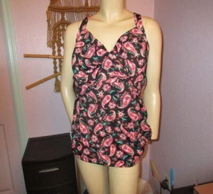Lands' End Wrap Underwire Tankini Top Size 26W Swim Underwire UPF Bra V-Neck NWT - Picture 1 of 6