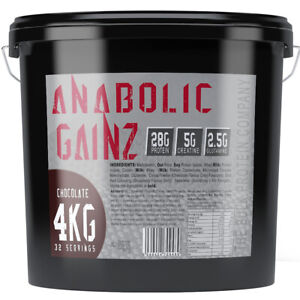 Serious Anabolic Gainz 4kg Mass Gainer Protein Powder + Muscle Fuel - Chocolate