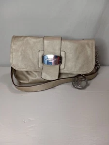 Liz Claiborne Gold Metallic Satchel Purse EUC - Picture 1 of 10