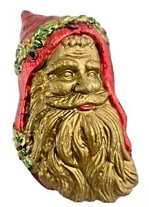 Una tradizione natalizia ornamento natalizio volto di Babbo Natale dipinto a mano - Foto 1 di 3