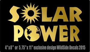 Solar Power Decal with Sun & Planet Earth Clean Energy Car Window Vinyl Sticker  - Picture 1 of 7