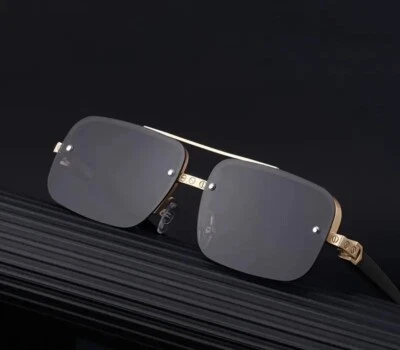 Elegantes gafas de sol cuadradas retro elegidas a mano para hombres que desean un aspecto encantador Foto 1 de 4