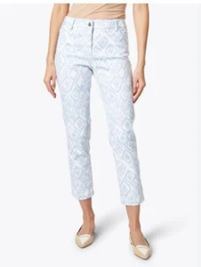 NWT Elliot Lauren 5 Pocket Print Jean Blue Size 6 MSRP $174 - Picture 1 of 6