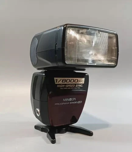 Minolta program 5400HS Shoe Mount TTL Flash vgc  Working Order + case + stand - Image 1 of 1