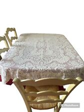 Quaker White Lace  No. 6170 Cotton Wedding Tablecloth 50”x57”