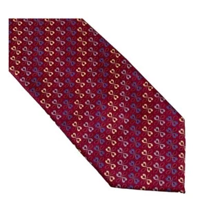 Brioni Designer Italy Maroon Blue Yellow Print Silk Tie Necktie 3 3/8" - Picture 1 of 5