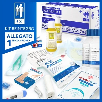 Kit di reintegro ALLEGATO 1 S/SFIGMO per cassetta medica pronto soccorso + 3 dip - Immagine 1 di 4