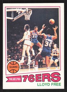 1977-78 Topps White Backs Lloyd Free #18 - Philadelphia 76ers - Vintage NM