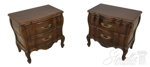 59615EC: Pair WHITE FURNITURE CO French Style Cherry Nightstands Cover