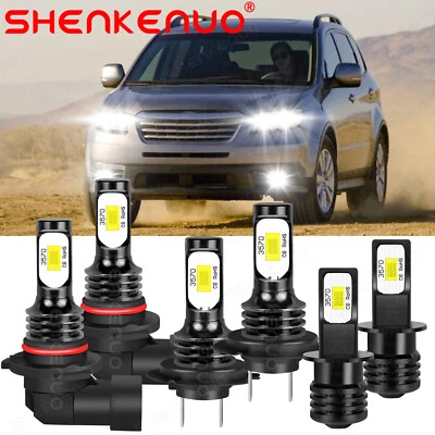 For Subaru Tribeca 2008-2014 6x LED Headlight Bulbs High Low Beam +Fog Light Kit - Image 1 of 4