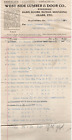Hagerstown Md West Side Lumber Estimate 14" Long September 30 1913 Document 7L