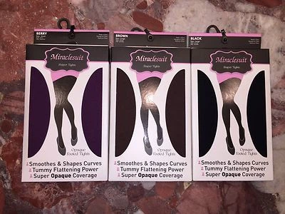 Miraclesuit Shaping Tights High Waisted Brown Pantyhose Womens Nwt - Image 1 of 4