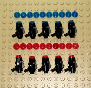 10 x Lego minifigure Star Wars blaster laser arma da tiro nera + munizioni extra - Foto 1 di 3