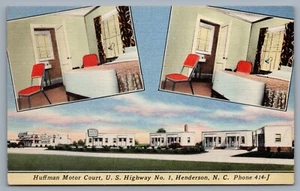 Postal Huffman Motor Court U.S. Hwy. 1 vistas interiores Henderson, Carolina del Norte - Imagen 1 de 2