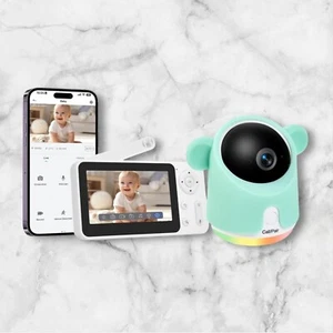 GMK Baby Monitor With Camera And Audio 1080P Baby Camera Monitor White/Green - Picture 1 of 2