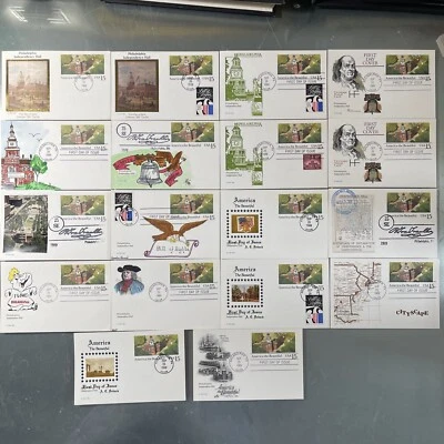 FDC 18 Different Independence Hall 200th Anniversary Postal Card.         #0005 - Image 1 of 4