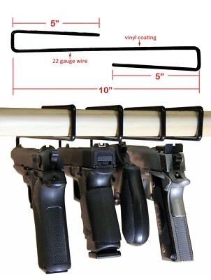 Lot of 5! Gun Safety Gun Storage Pistol/Handgun Rack Storage Solutions Hangers