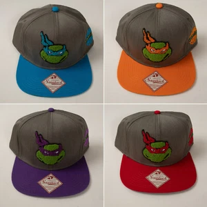 Lot of 4 TMNT Snap Back Hats (O3L) Teenage Mutant Ninja Turtles Flat Brim Cap - Picture 1 of 12