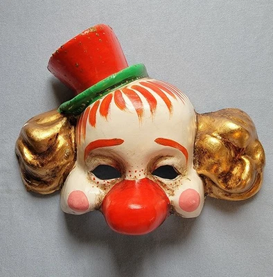 Antonia Sautter Venecia ITALIA Arte Firmado Hecho a Mano PAYASO CARNAVAL MÁSCARA Halloween Foto 1 de 4