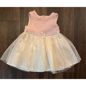 Nanette Baby Pink/Ivory/Silver A-line Tulle Dress Size 6-9 Months - Picture 1 of 8