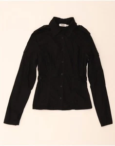 MOSCHINO Womens Military Shirt IT 44 Medium Black Cotton AN07 - Picture 1 of 3