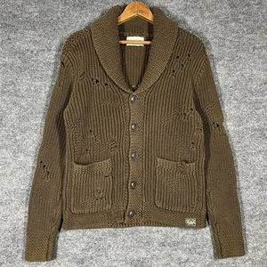 Cardigan maglione Denim & Supply Ralph Lauren maglia media invecchiata collo sciallato - Foto 1 di 19