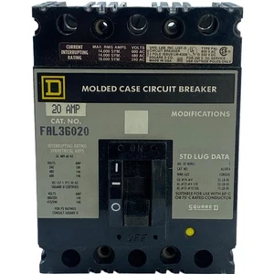 FAL36020 Square D 3-poliger Leitungsschutzschalter 20A 600V - Bild 1 von 4