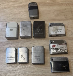 Vintage Lighter Lot - Military, Advertising, & More - 10 Lighters Total - Picture 1 of 3