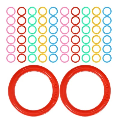  350 piezas anillos de hojas sueltas de colores discos de encuadernación de libros de plástico tarjeta abierta Foto 1 de 4