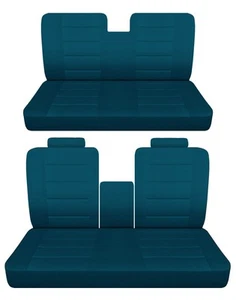 Se adapta a Oldsmobile 98 1970 convertible fundas de asiento de banco delanteras y traseras verde azulado - Imagen 1 de 1