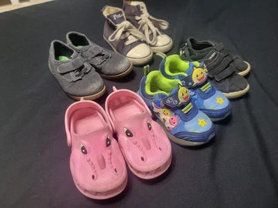 Lote De 5 Zapatos Niño Pequeño Talla 8 y 9 USADOS, solo para jugar, Crocs Zapatillas Polo Foto 1 de 4