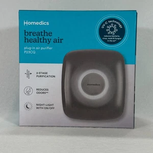 Homedics Plug In Air Purifier Night Light Gray Plastic UV-C Technology P23CQ - Picture 1 of 16