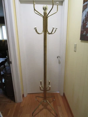 Perchero vintage MCM metal color dorado árbol de pasillo 12 ganchos Regencia 73" T años 70 Foto 1 de 4