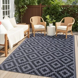 Waterproof Outdoor Rug 5x8 ft, Outdoor Plastic Straw Rug for Camping, RV Mat ... - Picture 1 of 7