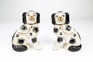 AAI Black and White Staffordshire Spaniels, Set of 2 - Picture 1 of 1