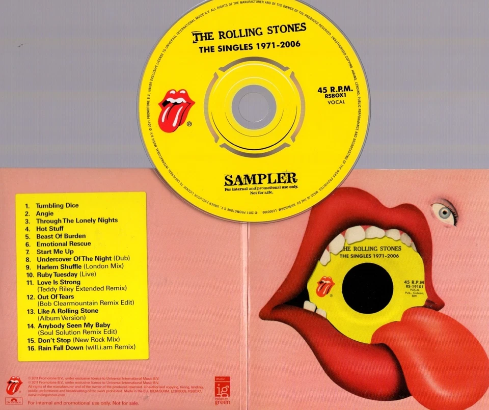 The Rolling Stones 16trk PROMO CD SAMPLER The Singles 1971-2006 Foto 1 de 1