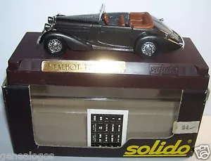 Age D'Or Solido Old Talbot T23 1937 Dark Gray Metal Convertible 1/43 In Box - Picture 1 of 1