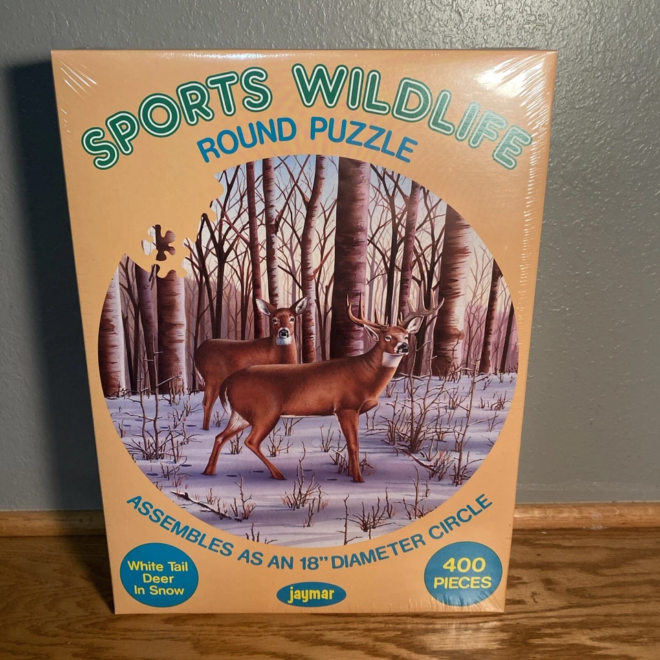 Jaymar 400 PC Sports Wildlife 18" Round Puzzle White Tailed Deer New Sealed - Image 1 of 1