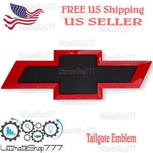 Chevrolet Rear Tailgate Emblem Red Black Logo Badge for 14-19 Chevy Silverado - Picture 1 of 4
