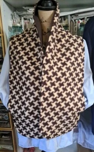 Brown Reversible Scarf, Pocket Scarf, Neck Warmer Multifunction Fleece Wrap - Picture 1 of 3